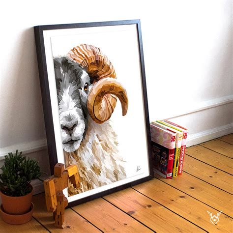 Blackface Sheep Painting Ram sheep Art Print Sheep Print | Etsy