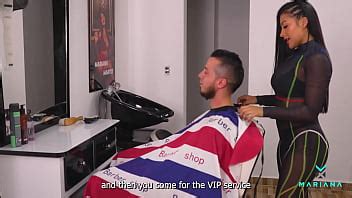 Rough Sex In The Barbershop With The Client With A Huge Cock Who Explodes His Cum On My Face