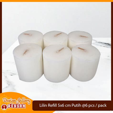 Jual Lilin Refil Putih Gelas Candle Stearin Wax Isi Ulang 5x6 Cm 6