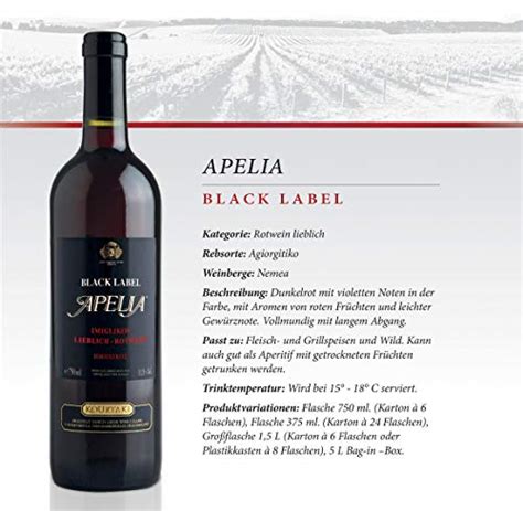 Black Label Apelia 12x 0 75l Lieblicher Rotwein Imiglykos 11 5