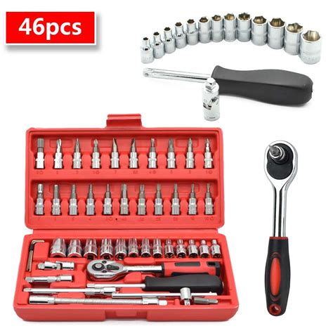 Car Repair Tool 46pcs 1 4 Inch Socket Set Car Repair Tool Ratchet