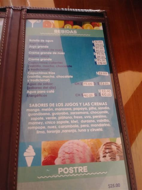 Carta Del Restaurante Tortas Y Jugos El Mar Morelia