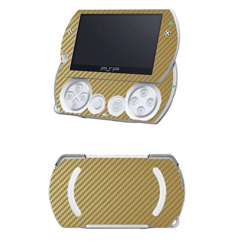 Golden Carbon Fiber Vinyl Skin Sticker Protector For Sony Psp Go Skins