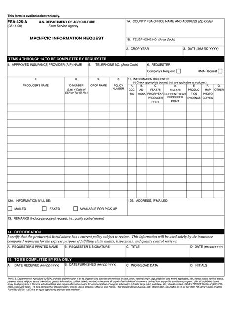 Fsa 426 Form Fill Online Printable Fillable Blank PdfFiller