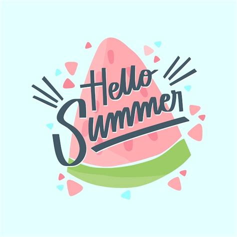 Hola Letras De Verano Dibujadas A Mano Con Frutas Vector Gratis