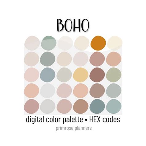 Boho Chic Procreate Color Palette Instant Download Etsy