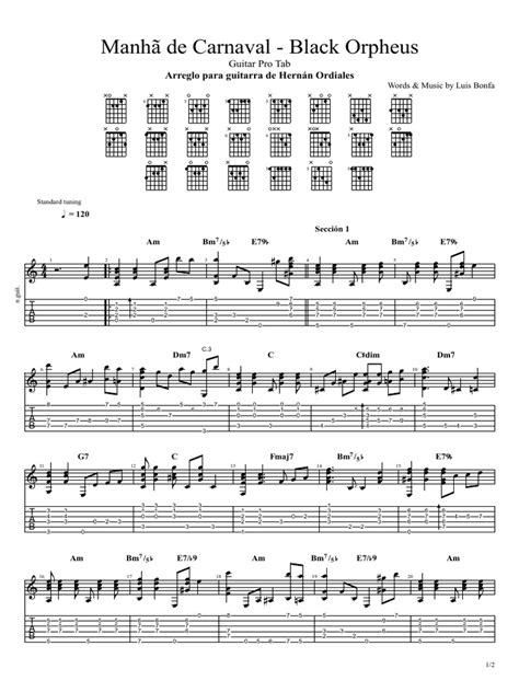 Manhã De Carnaval Black Orpheus Guitar Pro Tab Pdf