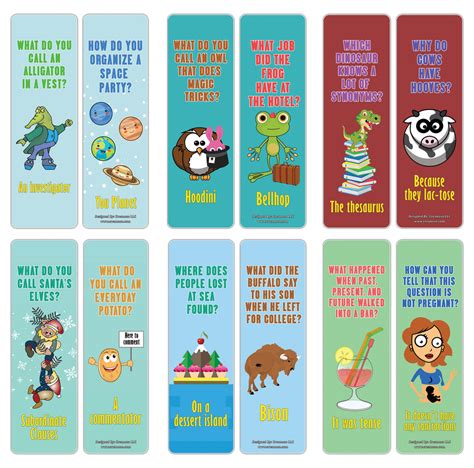 Creanoso Funny Jokes Puns English Bookmarks - Cool and Unique Book Pag