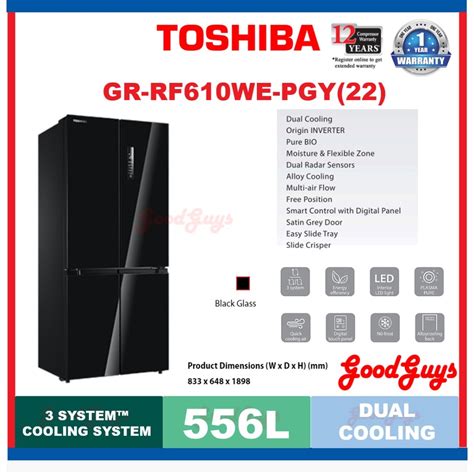 Toshiba L Gr Rf We Pgy Multi Door Fridge Dual Inverter