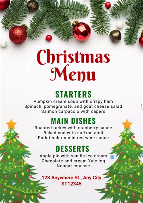 Christmas Menu Template Postermywall