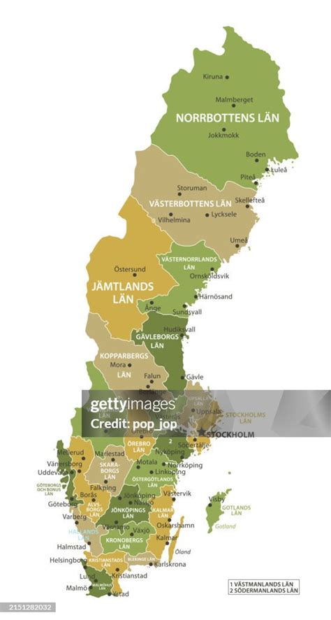 Sweden Map Vector Colored Map Of Sweden High-Res Vector Graphic - Getty ...