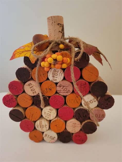 Wine Cork Pumpkin Etsy Wine Cork Crafts Wine Cork Art Cork Crafts Diy