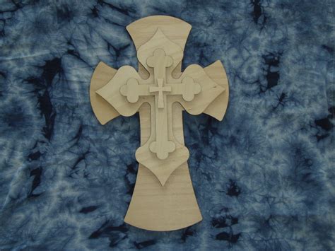 Unfinished Wood Layered Wood Crosses Stacked Wooden Cross Part Etsy