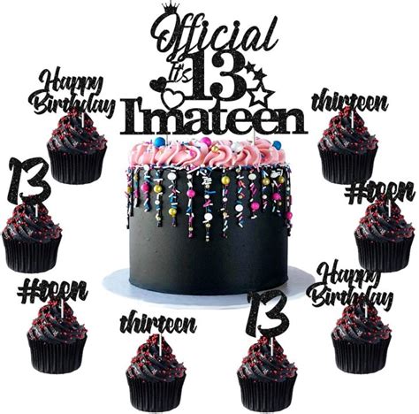 CHEEREVEAL 13th Birthday Cake Decorations Official 13 I M A Teen Cake