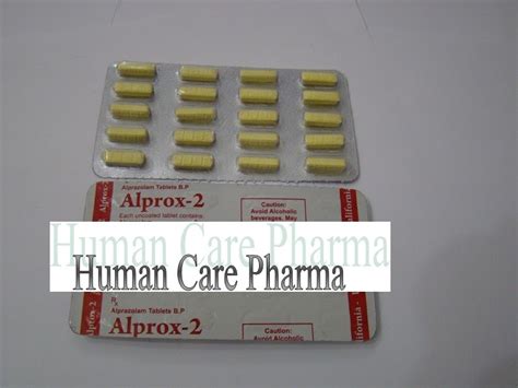 Human Care Pharma Alprazolam 2mg Alprox 100 Pills