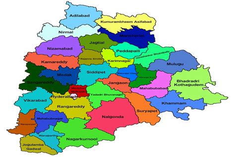 Telangana 33 District Map