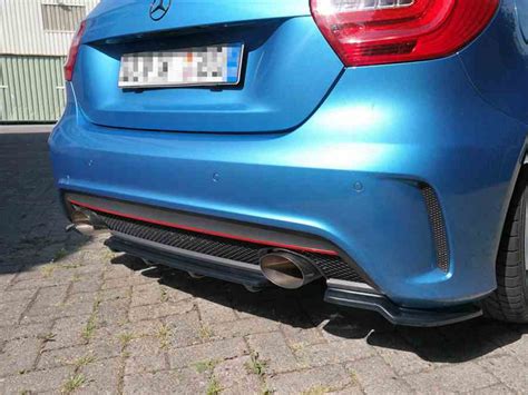 Maxton Central Rear Splitter Vertical Bars Mercedes A Class W176 Amg Line Pre Facelift 2013