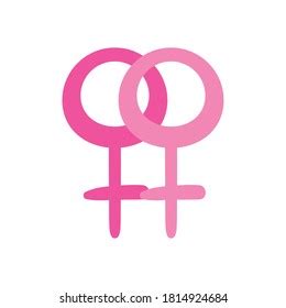 Lesbian Symbol Simple Outline Pink Color Stock Vector Royalty Free