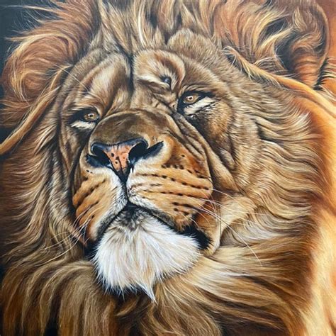 Fine Art Painting Lion African Wildlife Steven Farrell Art And Design