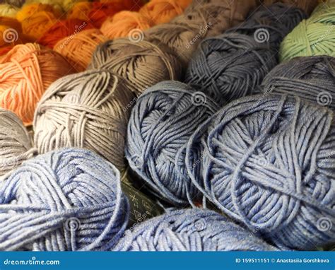 Multi Colored Yarn Different Shades Soft Stock Image Image Of