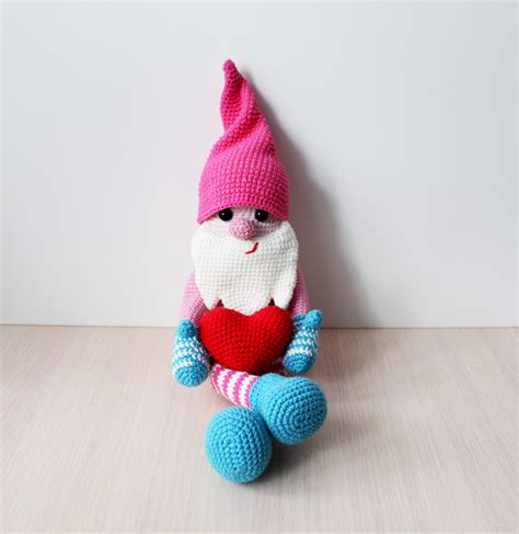 Gnome Valentines Day Crochet Pattern Valentine S Gnome Etsy