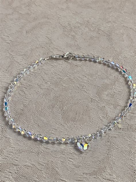 Swarovski Crystal Anklet Swarovski Wedding Anklets Crystal Etsy Australia