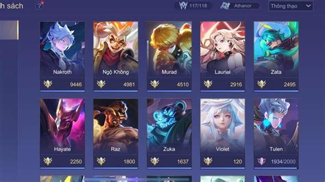 Tặng Acc Liên Quân Skin Nakroth Thứ Nguyên Và Lauriel Zata Tác Gia