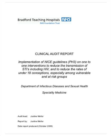 12 Clinical Audit Report Templates Pdf Doc