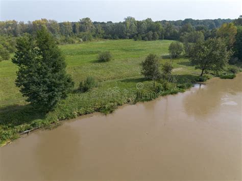 mudflow  water   oder river  brown color poland view