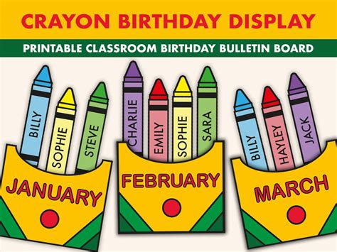 Crayon Birthday Bulletin Board Kit Birthday Display Bulletin Boards Crayon Bulletin Board