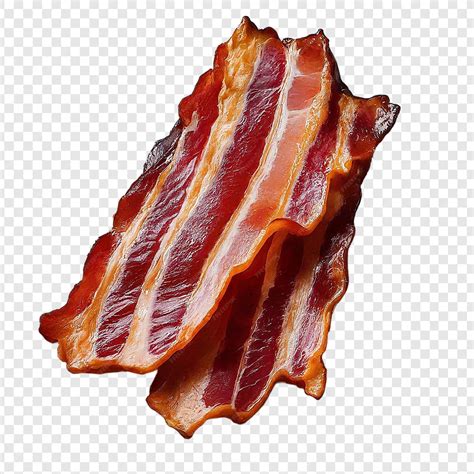 Premium PSD | Cooked bacon rashers isolated png on transparent background