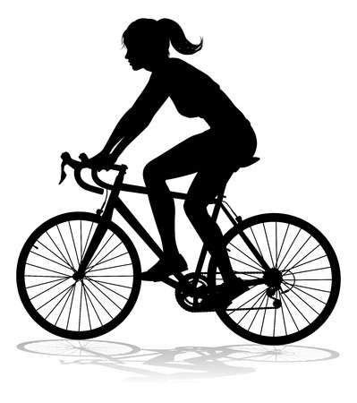 Woman Bike Cyclist Riding Bicycle Silhouette Bike Silhouette Bike