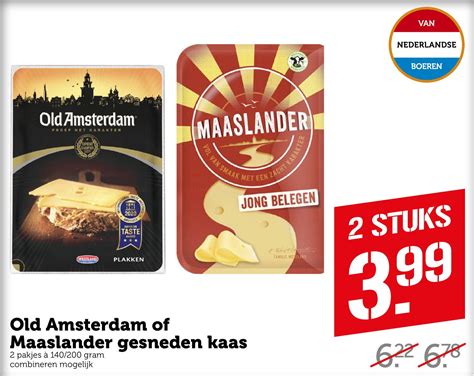 Old Amsterdam Of Maaslander Gesneden Kaas Aanbieding Bij Coop