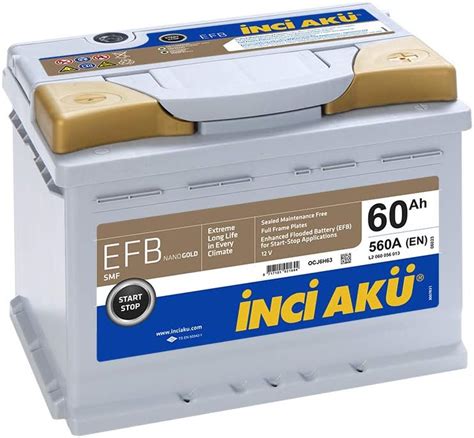 Original Inci Aku Gs Yuasa 60ah Efb 560a 12v Start And Stop Car Battery Uk Automotive