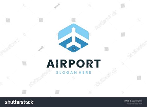 Simple Airplane Airport Modern Logo Design Stock Vector Royalty Free