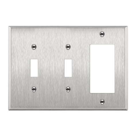 3 Gang Combination Metal Switch Plate TOPGREENER