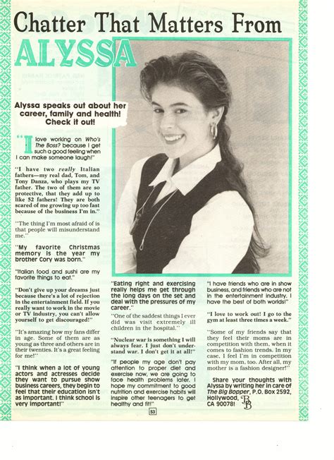 Alyssa Milano Teen Magazine Pinup Clipping Chatter That Matters From