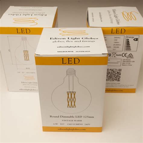 11 Watt Dimmable Filament LED E27 Clear 125mm Round Bulb