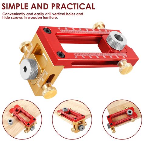 Dowel Jig Aluminum Alloy In Drill Hole Guide Jig Adjustable