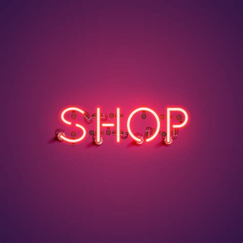 Shop Neon Font Sign Vector Illustration 312794 Vector Art At Vecteezy