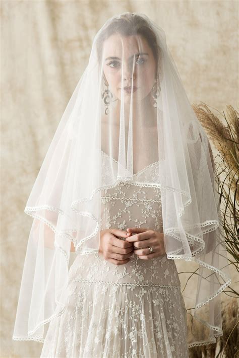 Megan Tulle Veil Fingertip Length Dreamers And Lovers