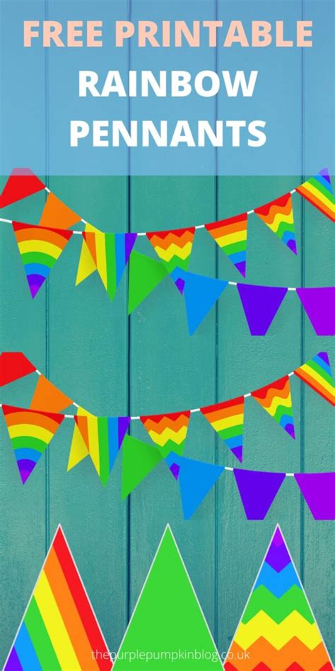 Free Printable Rainbow Bunting Flags Pennants