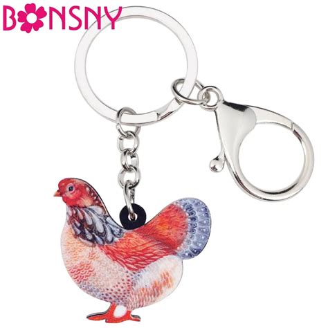 Bonsny Acryl Anime Cartoon Huhn Huhn Schl Sselanh Nger