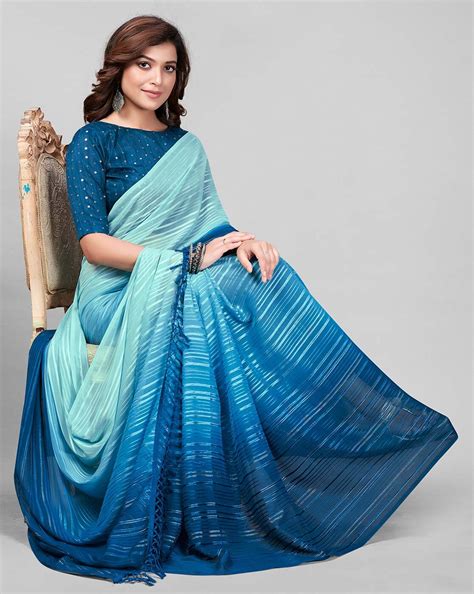 Chic Sky Blue Color Soft Silk Base Traditional Look Saree With Same Color Blouse Atelier Yuwa