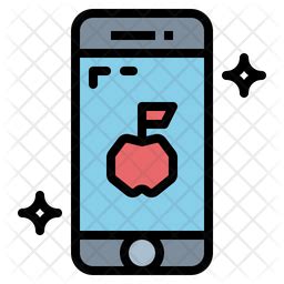 Iphone Icon - Download in Colored Outline Style