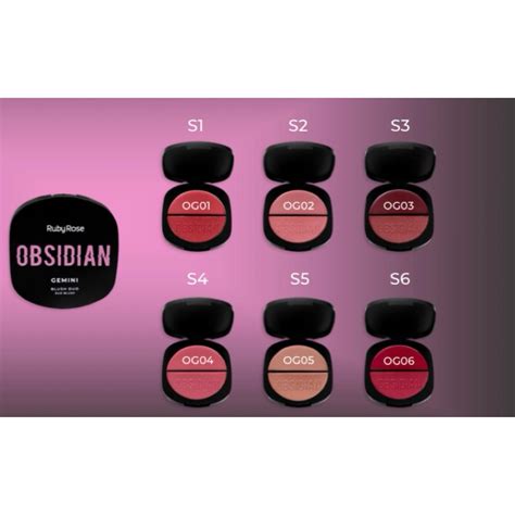 Duo De Blush Cremoso E Cintilante Gemini Linha Obsidian Ruby Rose