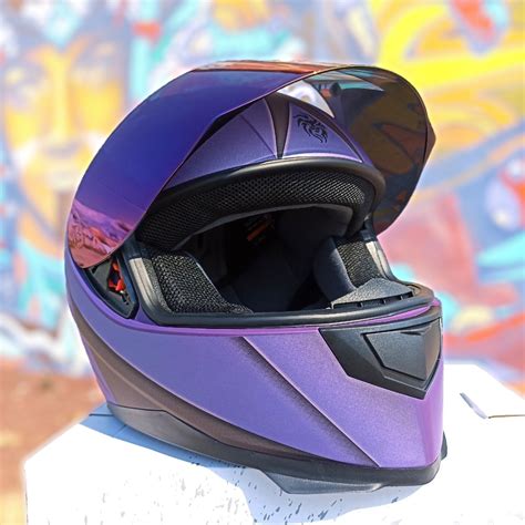 Casco Moto Morado Mujer Kov Blade Certificado Cerrado Ns Rs Envío gratis