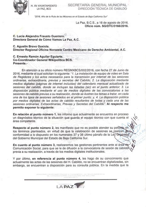 Respuesta del XV Ayuntamiento a Regidor MX, petición: transmisiones en