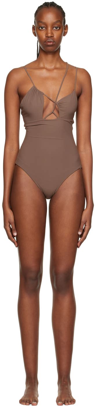 Sssense Exclusive Brown Strappy One Piece Swimsuit By Nensi Dojaka On Sale