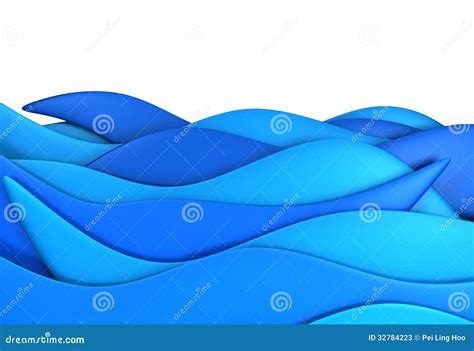 Blue Ocean Wave Illustration Stock Photos - Image: 32784223